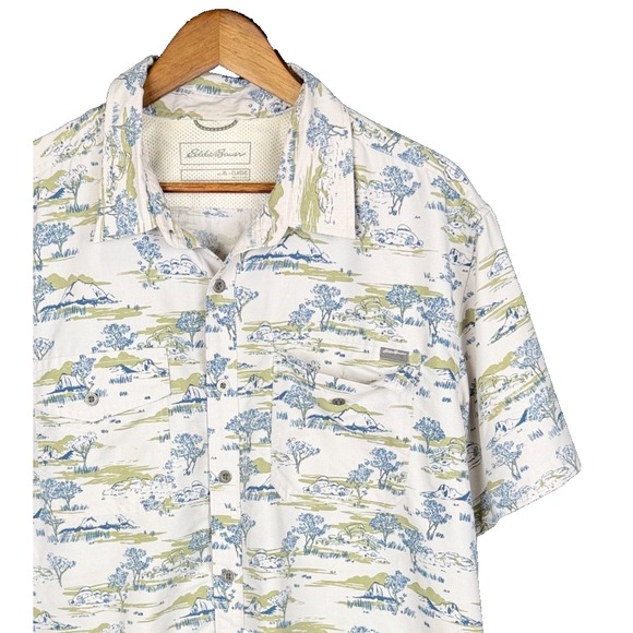 Eddie Bauer Other - Eddie Bauer Shirt Men XL White Landscape Nature Graphic Mesh Back Hiking Camp